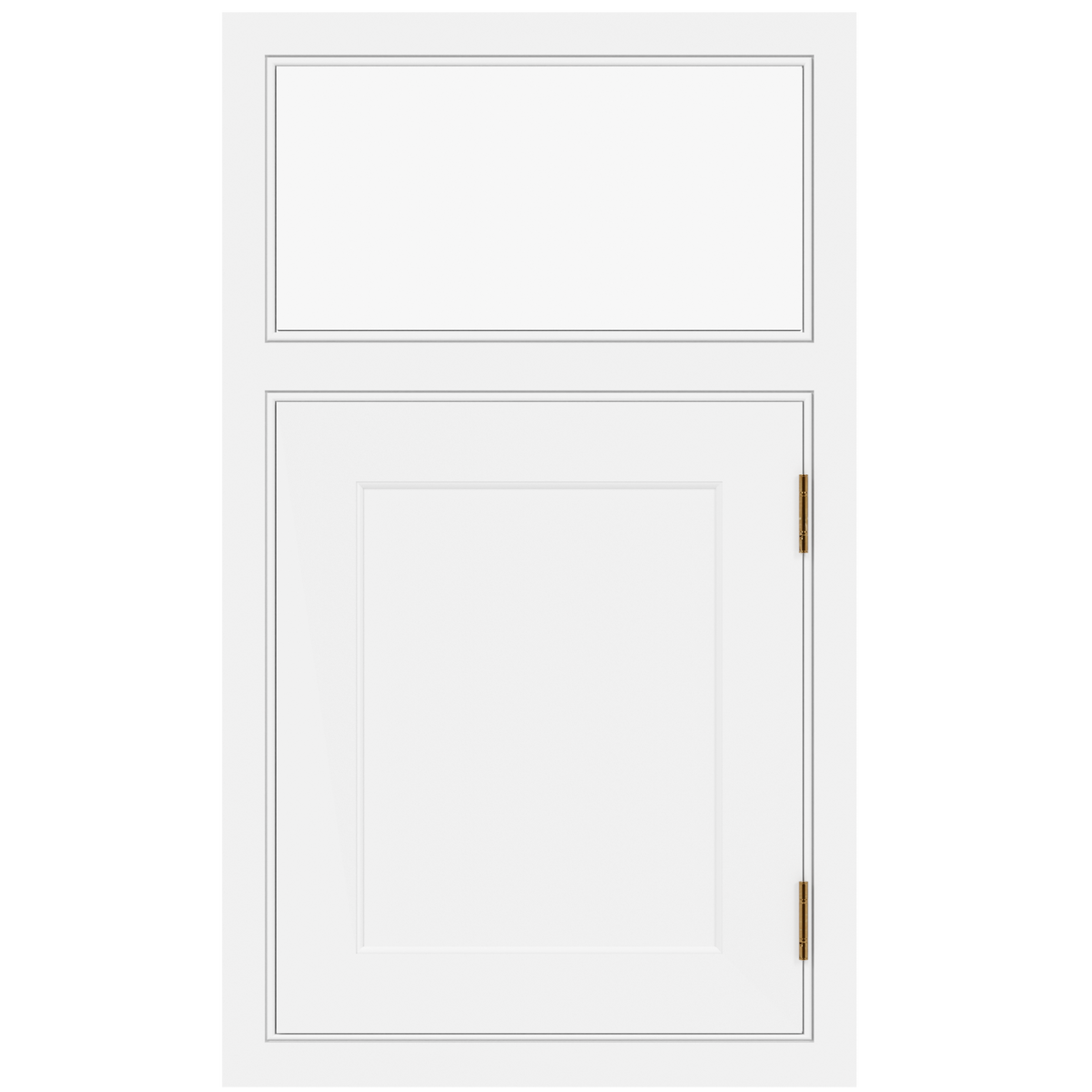 Avant inset cabinet door and drawer front in White finish on hard maple