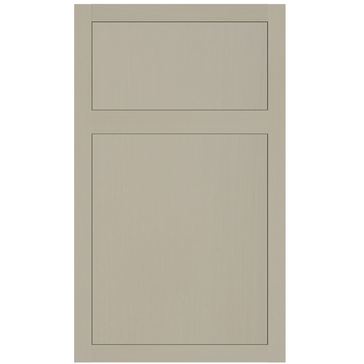 Slab inset cabinet door and drawer front in Sterling finish on hard maple