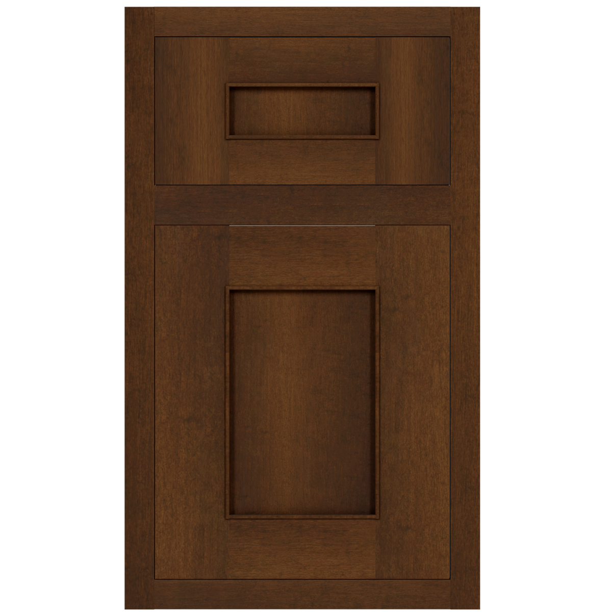 Minimalist inset cabinet door and drawer front in Warmington finish on hard maple