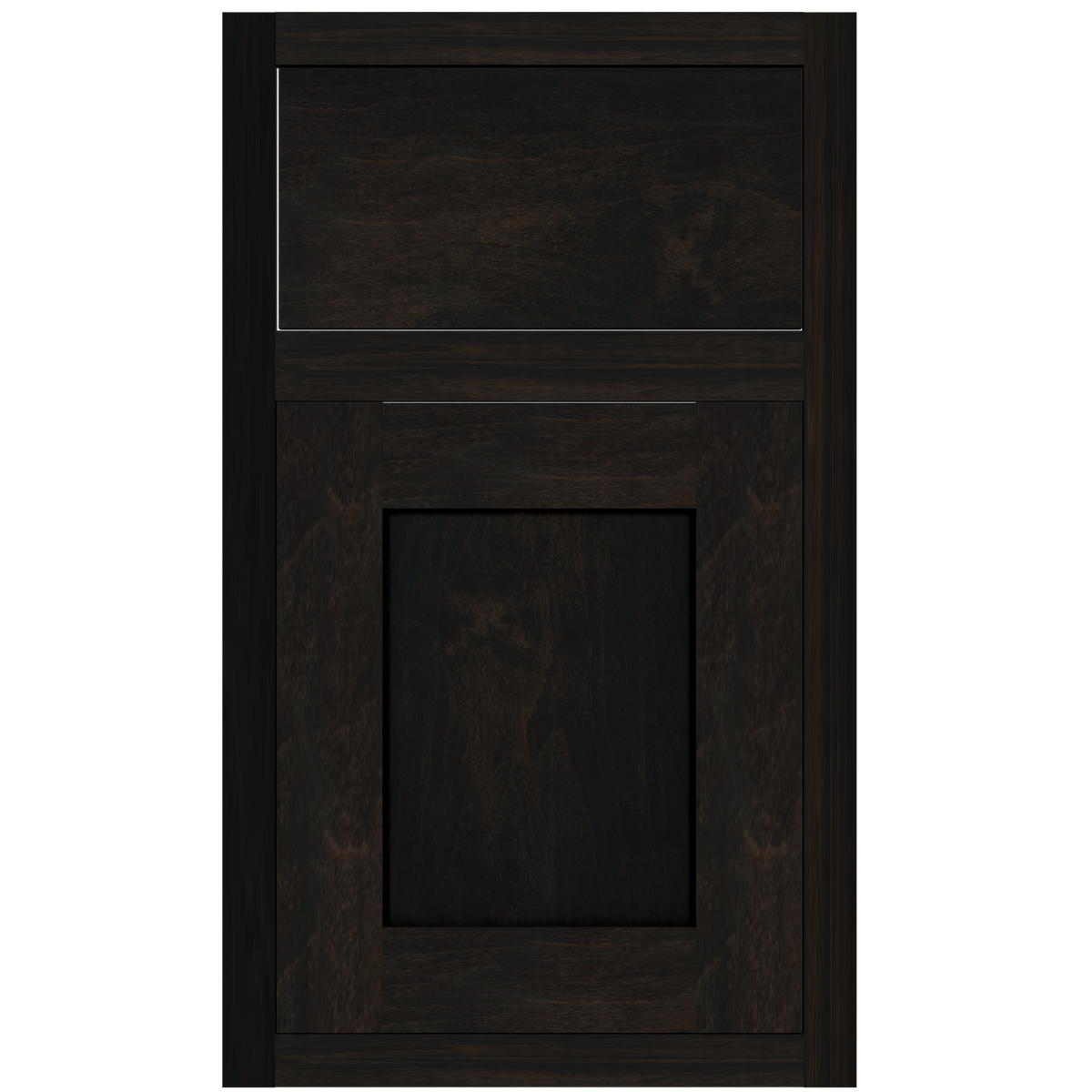 Pilgrim inset cabinet door and drawer front in Gotham finish on hard maple