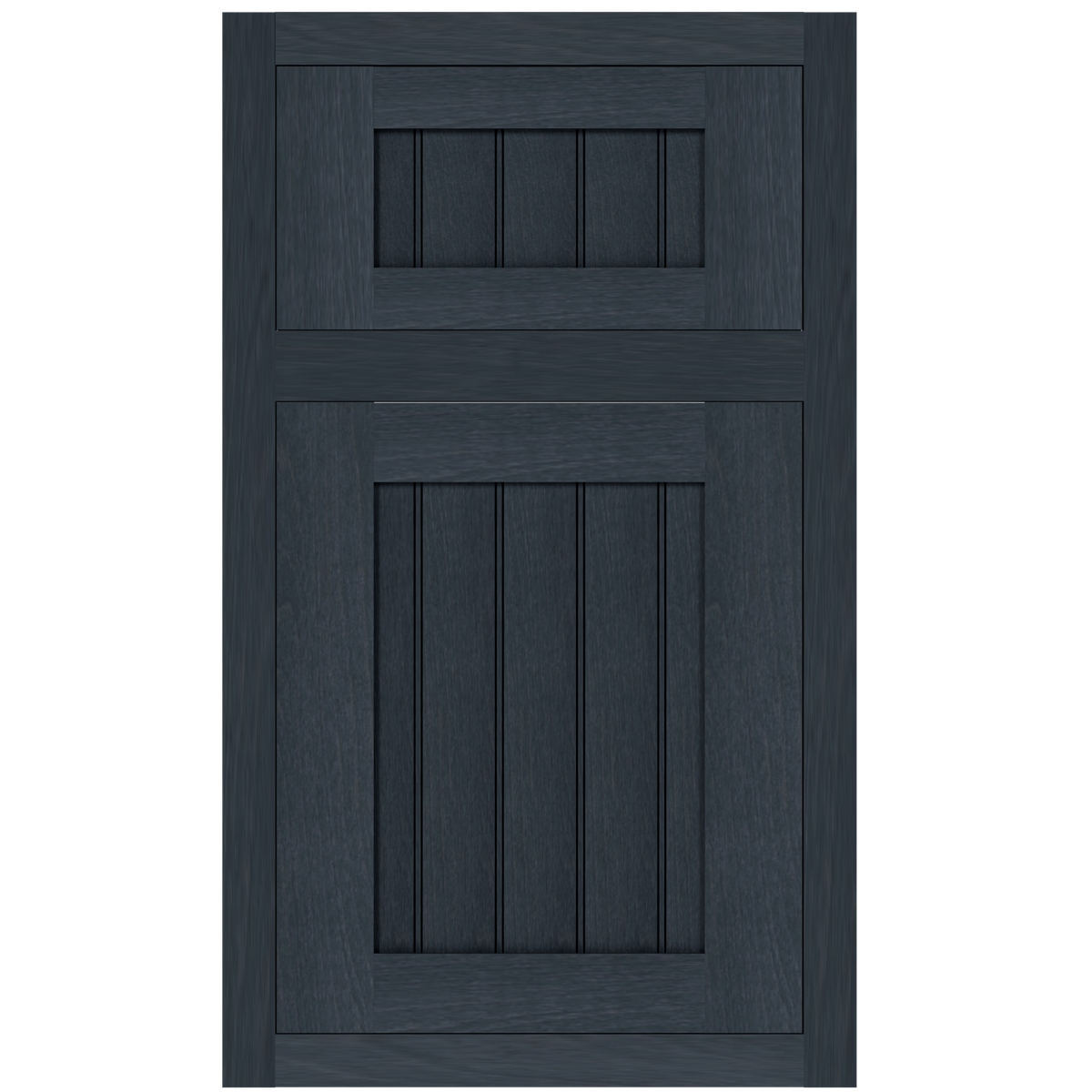 Seabreeze inset cabinet door and drawer front in Indigo finish on hard maple