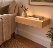 Natural Clear Alder floating shelf — Top Front LED-ready — Rubio Monocoat Pure