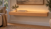 Natural Clear Alder floating shelf — Top Front LED-ready — Rubio Monocoat Pure