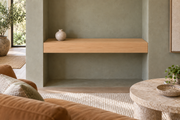 Natural Clear Alder floating shelf — unlit — Rubio Monocoat Pure