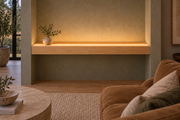 Natural Clear Alder floating shelf — Top Front LED-ready — Rubio Monocoat Pure