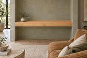 Natural Clear Alder floating shelf — unlit — Rubio Monocoat Pure