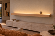 Natural Clear Alder floating shelf — Top Front LED-ready — Rubio Monocoat Pure