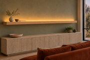 Natural Clear Alder floating shelf — Top Front LED-ready — Rubio Monocoat Pure