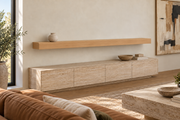 gentry stinson clear alder shelf 84x8x4 standard natural unlit living-room rendering