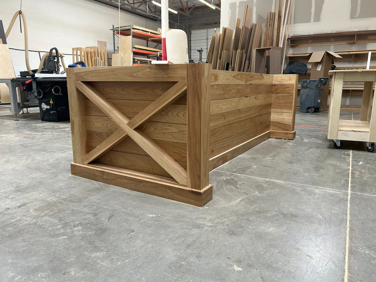 Custom architectural woodwork fabricated in the Gentry Stinson shop