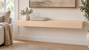 30-inch long, 3-inch thick natural maple floating shelf, standard mount, unlit
