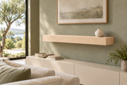 36-inch long, 4-inch thick natural maple floating shelf, standard mount, unlit