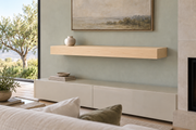 42-inch long, 4-inch thick natural maple floating shelf, standard mount, unlit