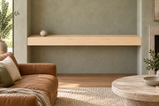 66 × 10 × 4 inch natural maple floating shelf, wall-to-wall mount, unlit