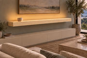 72 × 10 × 4 inch natural maple floating shelf, standard mount, top front LED channel