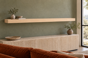 72 × 8 × 3 inch natural maple floating shelf, standard mount, unlit