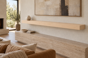 72 × 8 × 4 inch natural maple floating shelf, standard mount, unlit