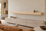 78 × 8 × 4 inch natural maple floating shelf, standard mount, unlit