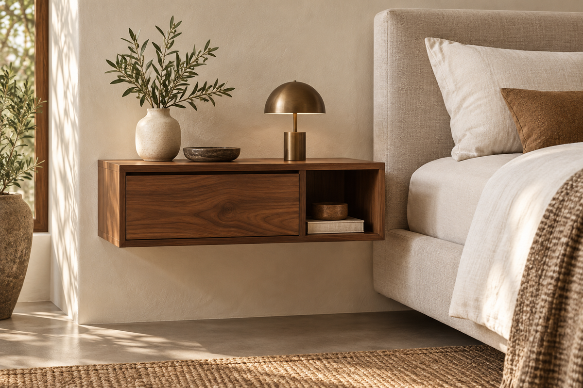 Representative design concept for masterworks nightstands bedside cubbies