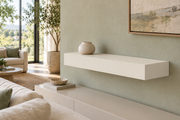 24 × 10 × 4 inch Alabaster SW 7008 painted floating shelf, standard mount, unlit