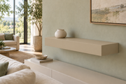 24-inch long, 4-inch thick Universal Khaki SW 6150 painted floating shelf, standard mount, unlit