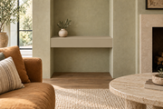 24-inch long, 4-inch thick Universal Khaki SW 6150 painted floating shelf, wall-to-wall mount, unlit
