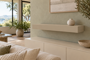 30-inch long, 4-inch thick Universal Khaki SW 6150 painted floating shelf, standard mount, unlit