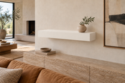 30 × 8 × 4 inch Alabaster SW 7008 painted floating shelf, standard mount, unlit