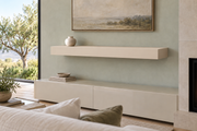 42-inch long, 4-inch thick Natural Linen SW 9109 painted floating shelf, standard mount, unlit