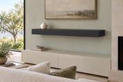 42-inch long, 4-inch thick Tricorn Black SW 6258 painted floating shelf, standard mount, unlit