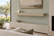 42-inch long, 4-inch thick Universal Khaki SW 6150 painted floating shelf, standard mount, unlit