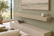48-inch long, 4-inch thick Universal Khaki SW 6150 painted floating shelf, standard mount, unlit