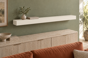 54 × 8 × 3 inch Alabaster SW 7008 painted floating shelf, standard mount, unlit