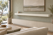 78 × 10 × 4 inch Alabaster SW 7008 painted floating shelf, standard mount, unlit