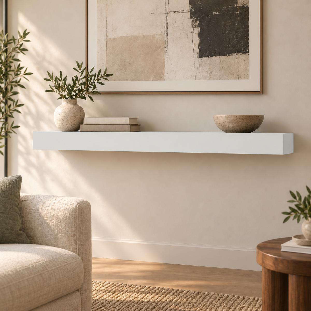 Ice Cube SW 6252 custom painted floating shelf in standard-01 room scene