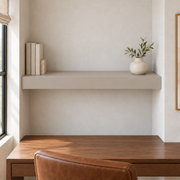 Anew Gray SW 7030 custom painted wall-to-wall floating shelf in wall-to-wall-01 room scene
