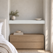 Ice Cube SW 6252 custom painted wall-to-wall floating shelf in wall-to-wall-02 room scene
