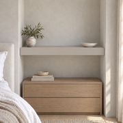 Alpaca SW 7022 custom painted wall-to-wall floating shelf in wall-to-wall-02 room scene