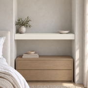 Greek Villa SW 7551 custom painted floating shelf in wall-to-wall-02 room scene