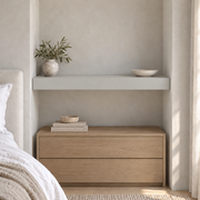 Big Chill SW 7648 custom painted wall-to-wall floating shelf in wall-to-wall-02 room scene