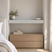 Reflection SW 7661 custom painted wall-to-wall floating shelf in wall-to-wall-02 room scene