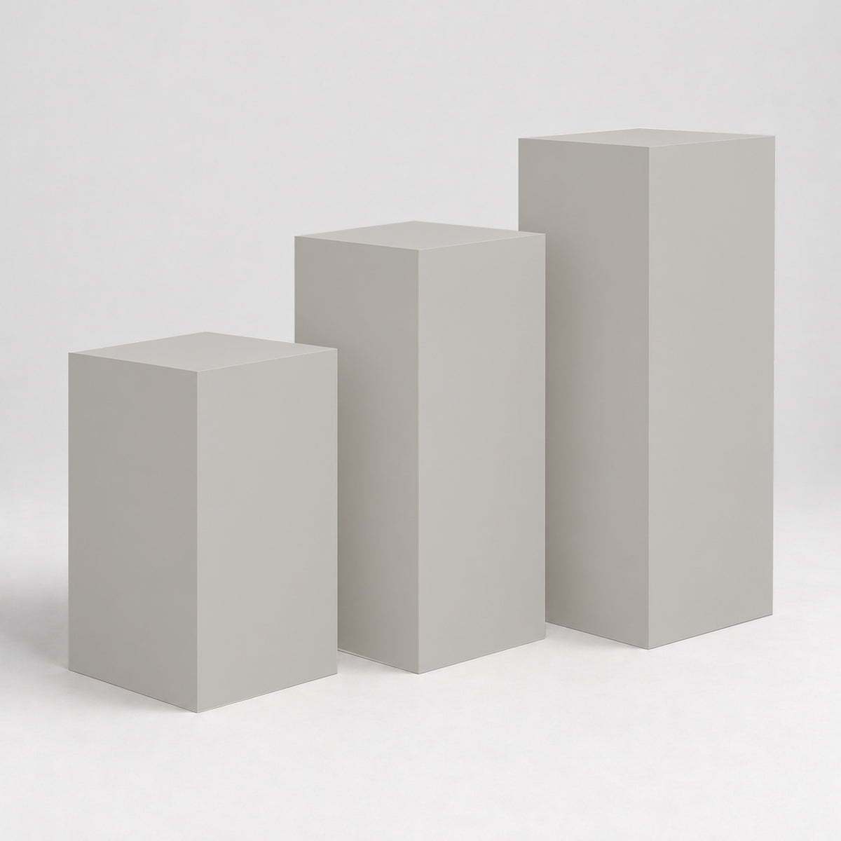 Painted Gallery Pedestal Trio in Light French Gray SW 0055; representative color rendering.