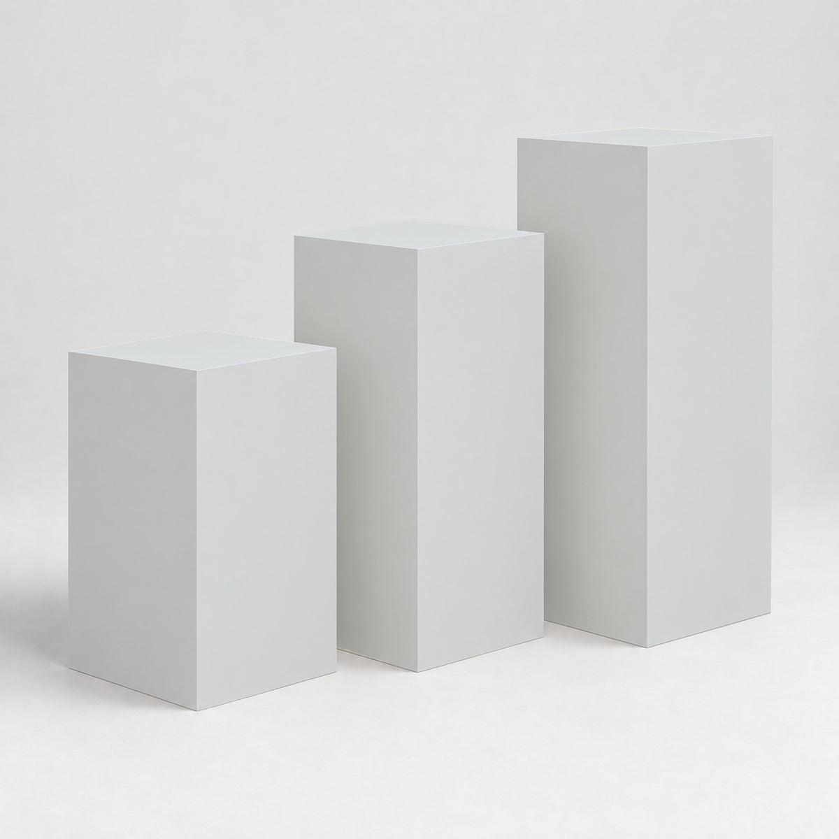 Painted Gallery Pedestal Trio in Olympus White SW 6253; representative color rendering.