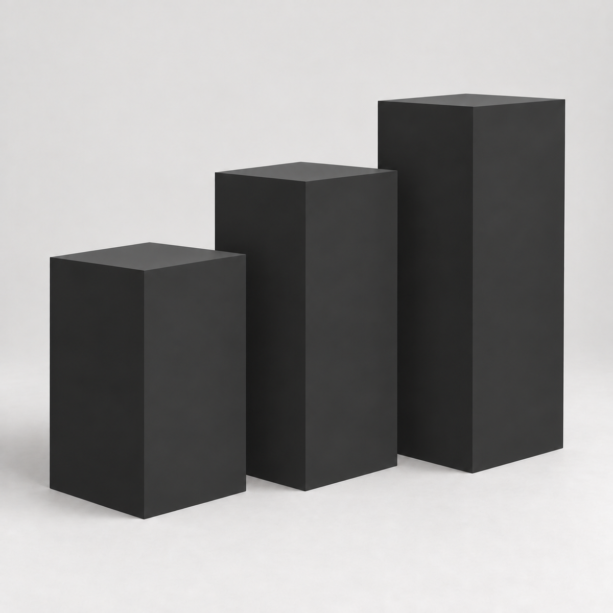 Painted Gallery Pedestal Trio in Tricorn Black SW 6258; representative color rendering.