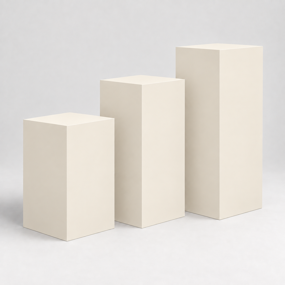 Painted Gallery Pedestal Trio in Dover White SW 6385; representative color rendering.