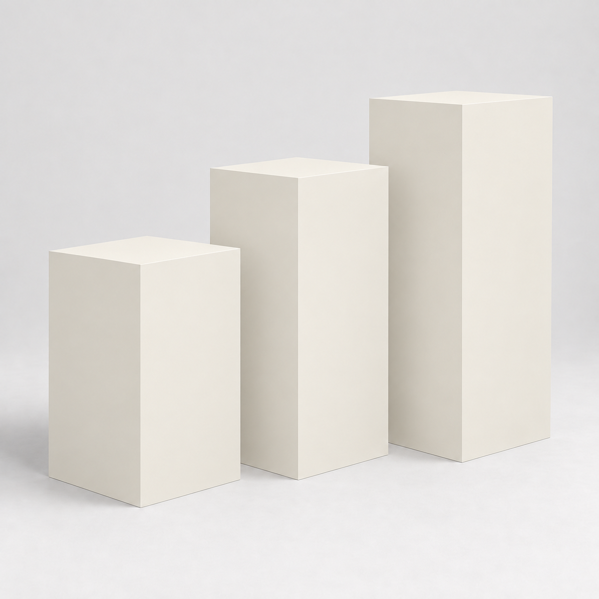 Painted Gallery Pedestal Trio in Alabaster SW 7008; representative color rendering.