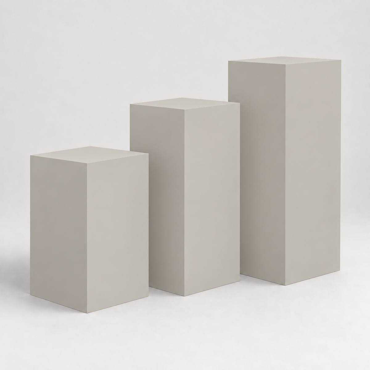 Painted Gallery Pedestal Trio in Repose Gray SW 7015; representative color rendering.