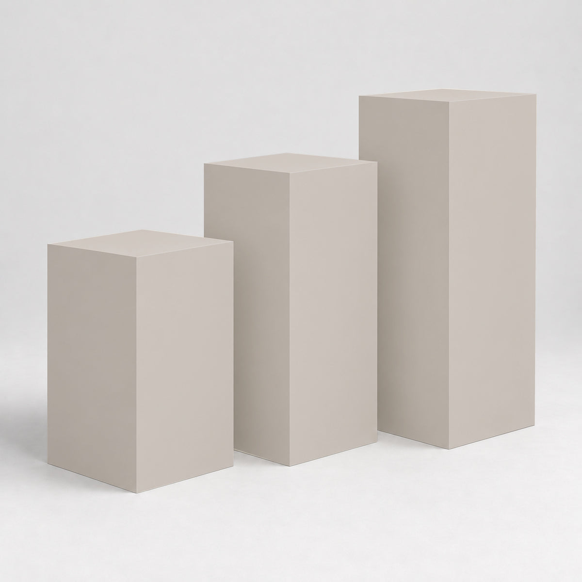 Painted Gallery Pedestal Trio in Alpaca SW 7022; representative color rendering.