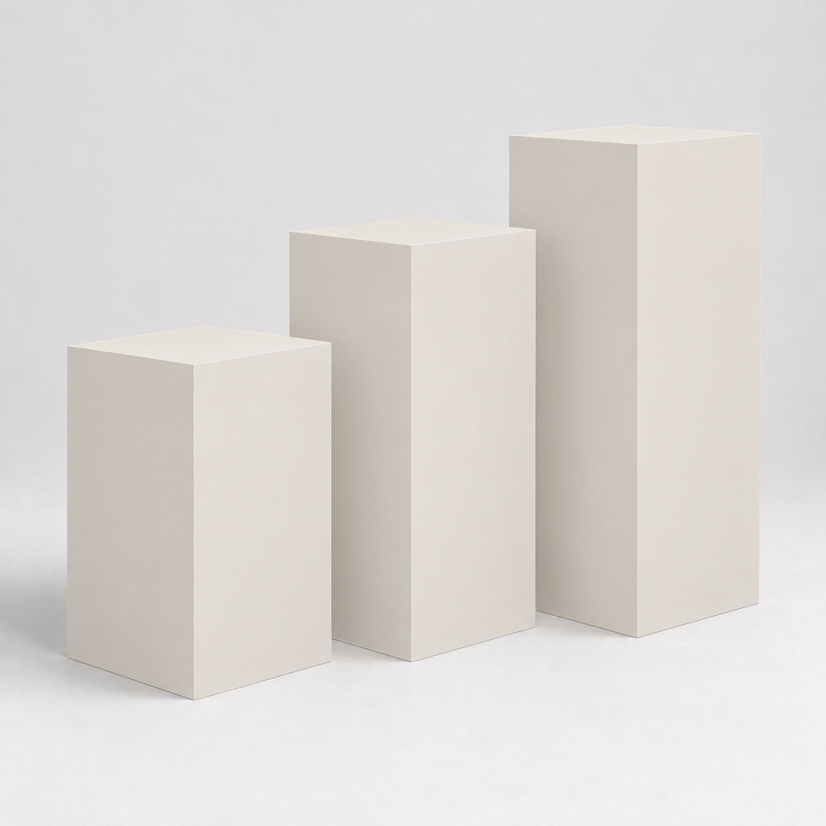 Painted Gallery Pedestal Trio in Incredible White SW 7028; representative color rendering.