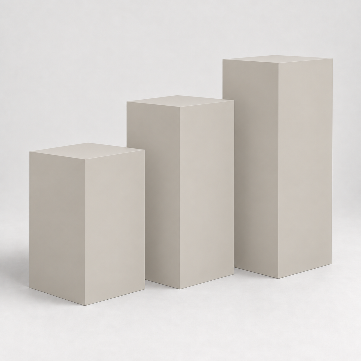 Painted Gallery Pedestal Trio in Agreeable Gray SW 7029; representative color rendering.